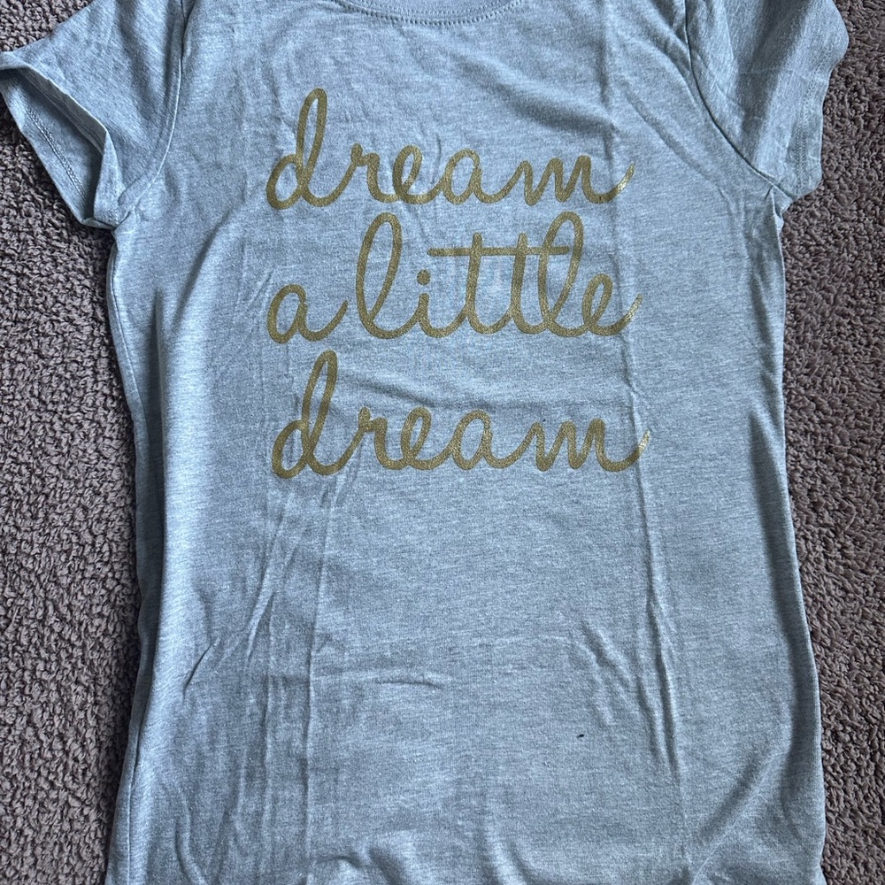 Next Level Apparel Dreamy Kids T-Shirt in Gray with Gold Print